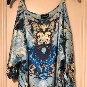 Cold shoulder silky blouse